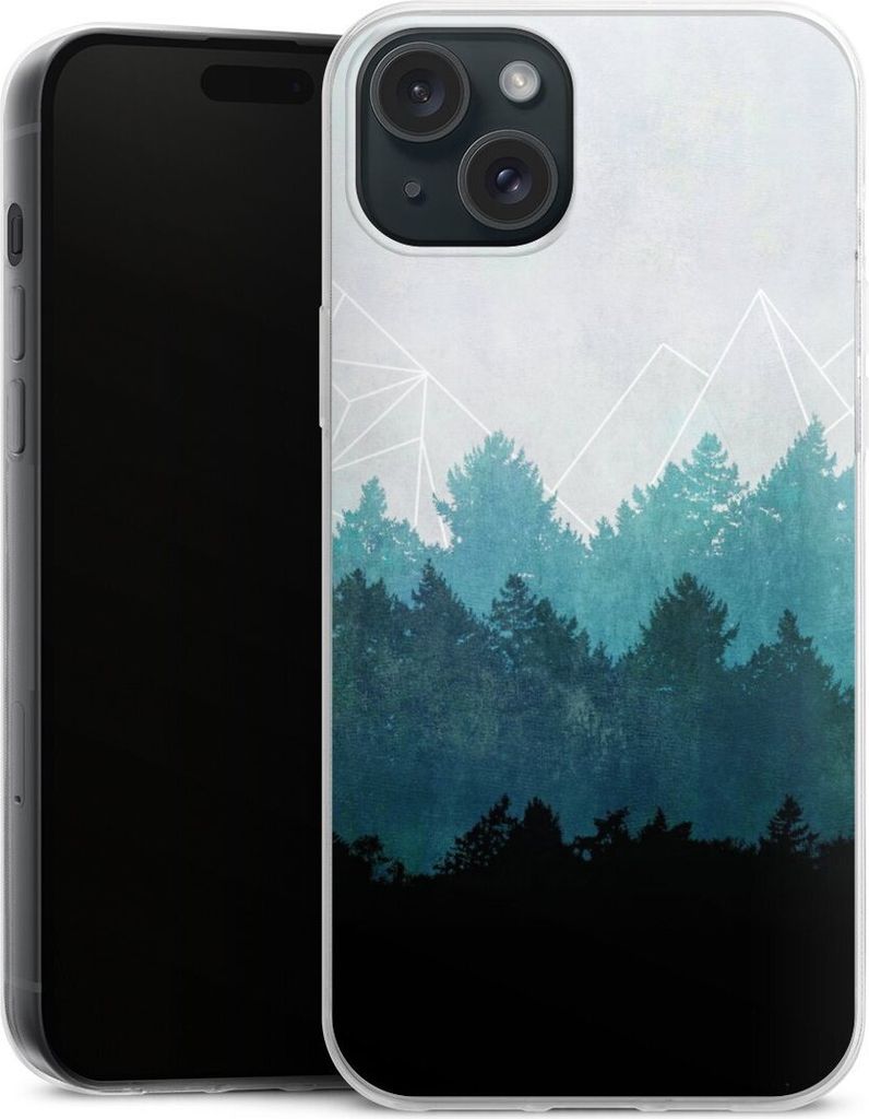 DeinDesign Slim Hülle für Apple iPhone 15 Plus Silikon Case Ultra Dünn Handyhülle Abstrakt Baum Wald