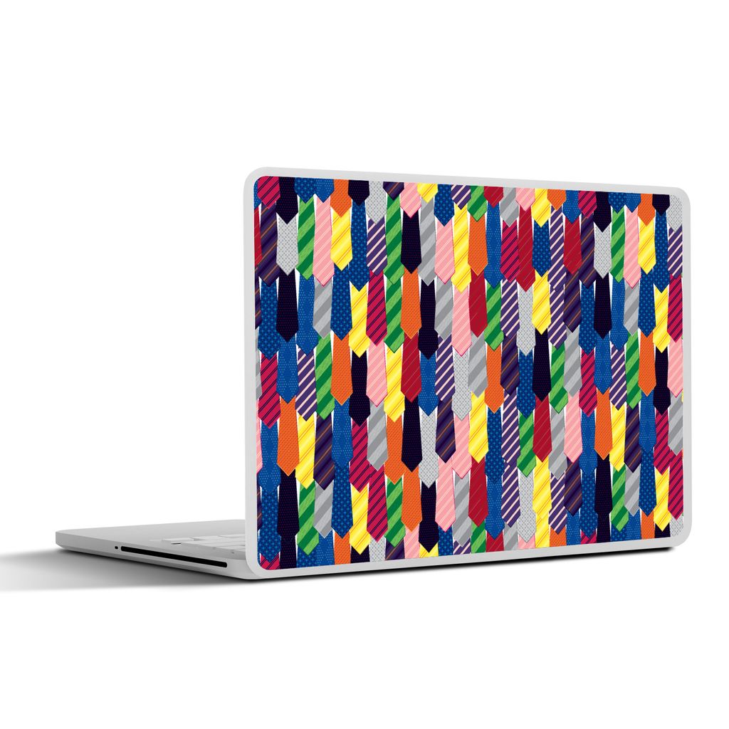 MuchoWow Laptop Aufkleber Sticker Cover Krawatte - Regenbogen - Muster 30x21 cm - Sticker für Laptop - Selbstklebend