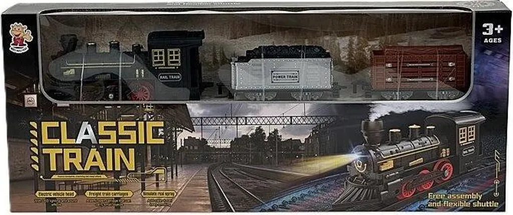 Jouet petit train à batterie avec circuit complet de 10 rails de jeu