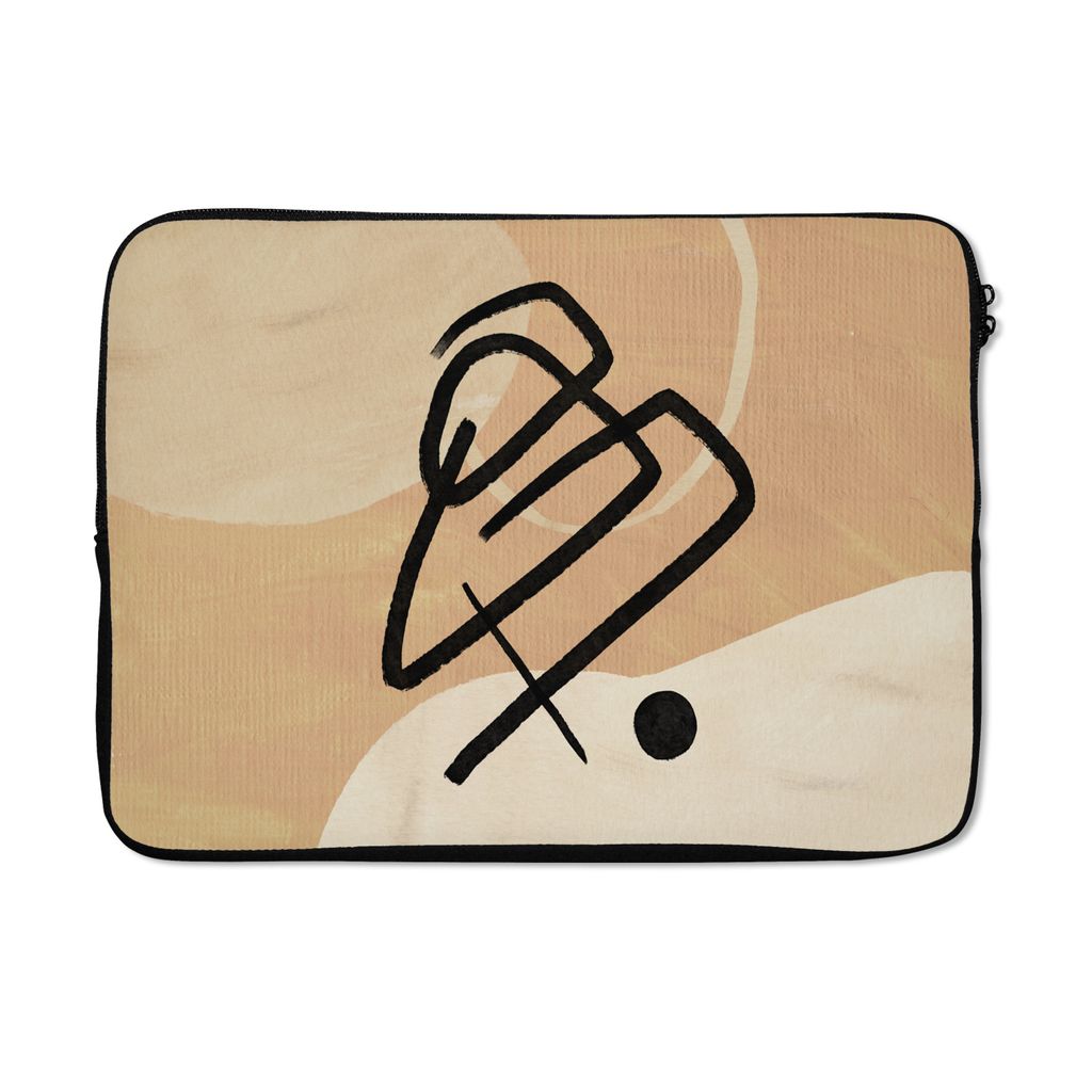 MuchoWow Laptop Hülle 14 ZollAbstrakt - Schwarz - Braun Laptoptasche - Laptoptasche - Stoßsicher - Schutzhaube