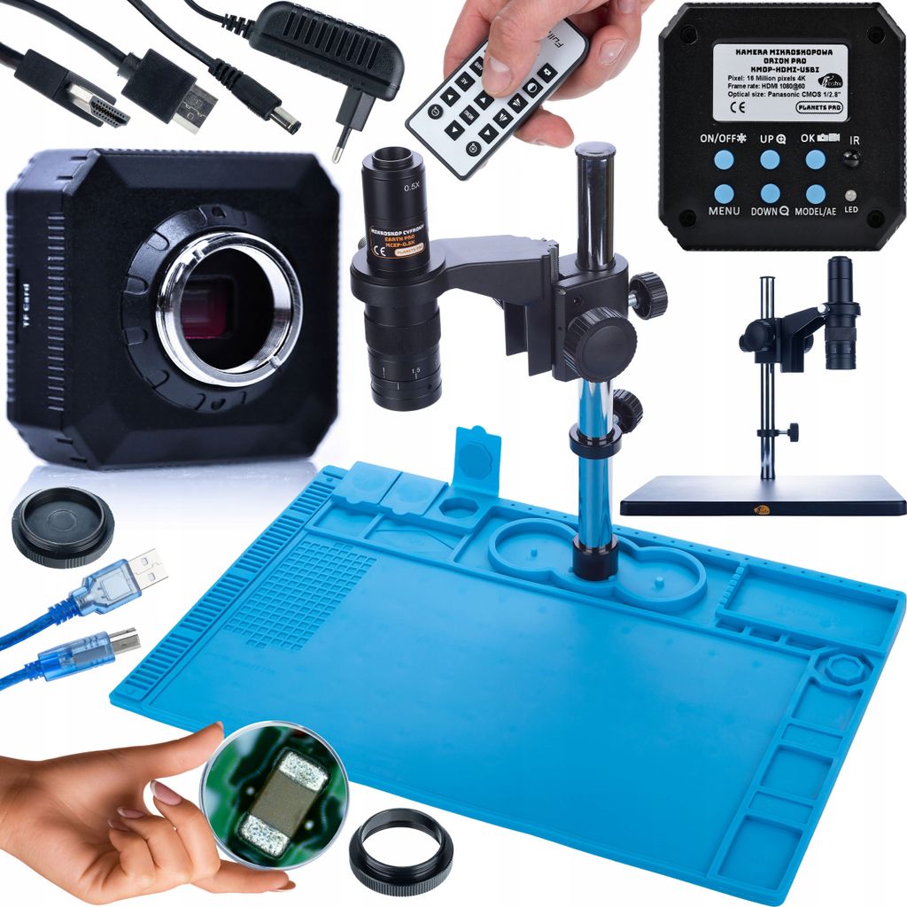 Professionelles Mikroskop-Set Rosfix Earth Pro MCEP-0.5X + Kamera ORION Pro KMOP-HDMI-USBI + Silikonunterlage