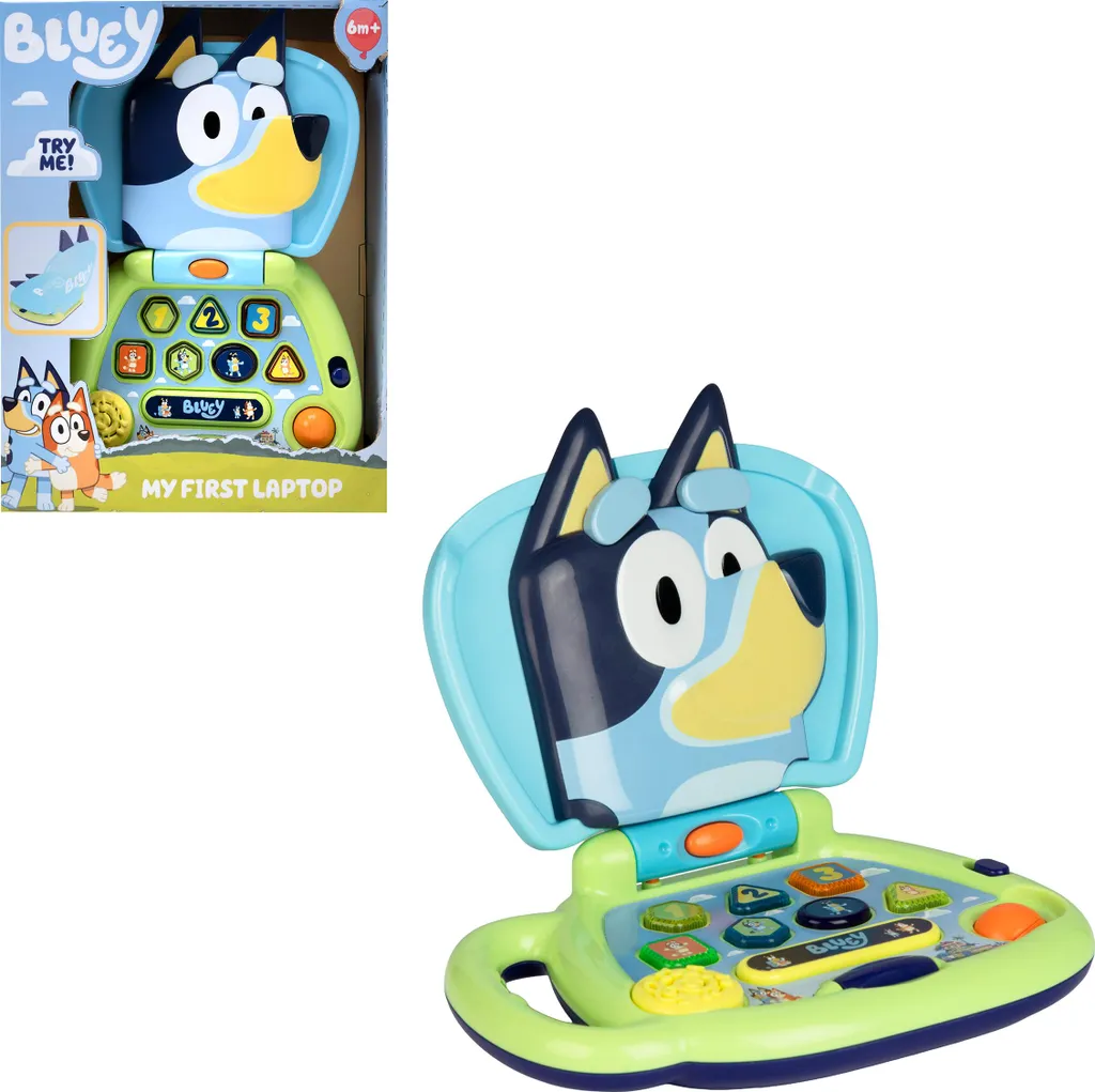 Premier ordinateur portable Bluey pour imiter les parents et apprendre