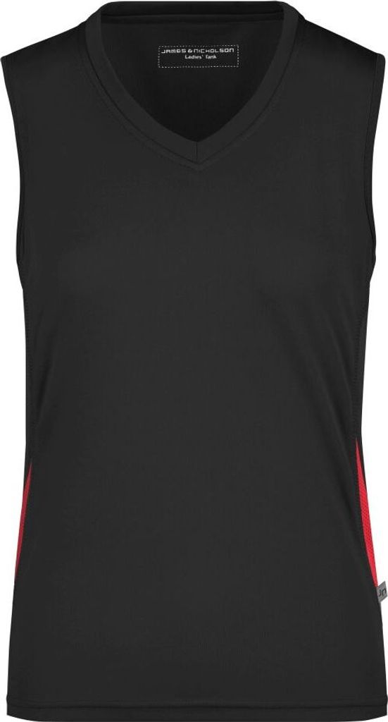 Ladies' Running Tank Funktionelles Lauftop black/red, Gr. L
