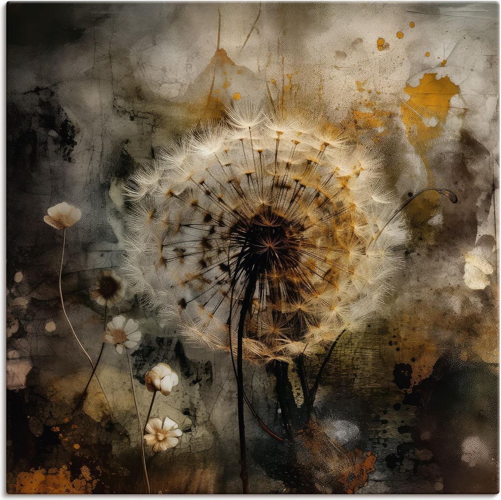 ARTland Leinwandbild Luminous Dandelion Größe: 70x70 cm