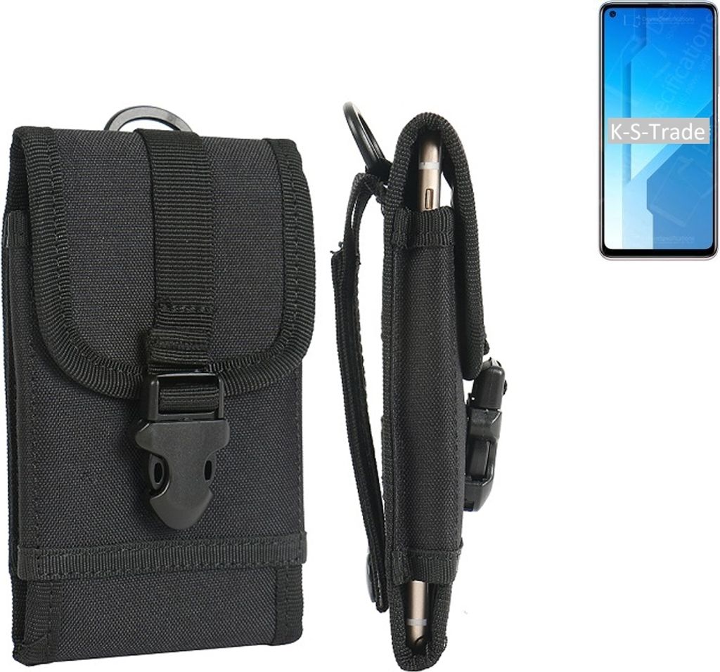 K-S-Trade Holster Handy Hülle kompatibel mit Huawei Honor Play 4 5G Holster Handytasche Gürtel Tasche Schutz Hülle Robust Outdoor schwarz