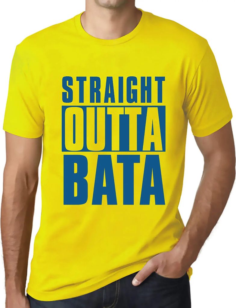 Herren Grafik T-Shirt Direkt aus Bata – Straight Outta Bata – Öko-Verantwortlich Vintage Jahrgang Kurzarm Lustige Druck Geburtstag Geschenk Mann