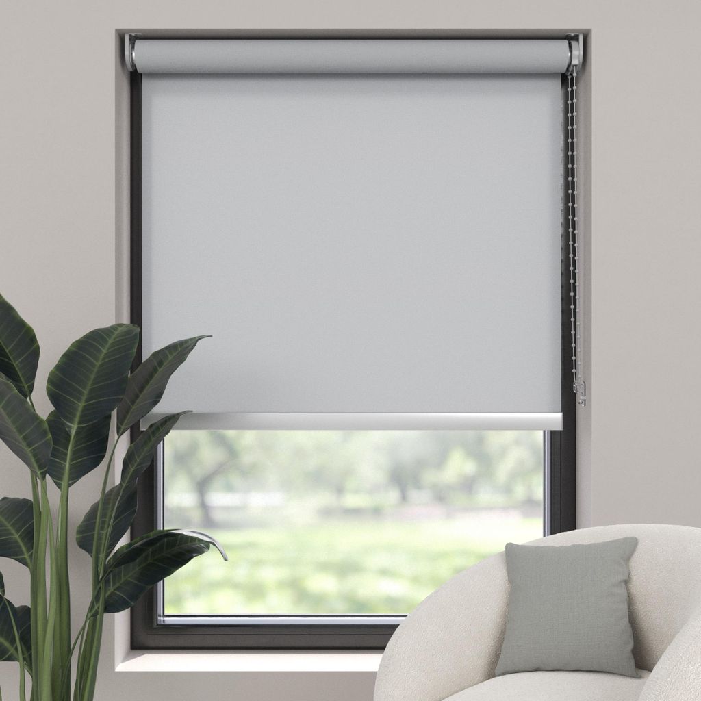 Rollos - lichtdurchlässig Licht Grau - 95x190cm - Fenster und Tür Jalousie