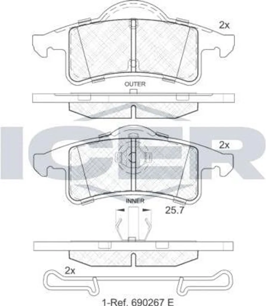 Plaquettes de frein de remplacement pour Cherokee avec OE 05011970AA