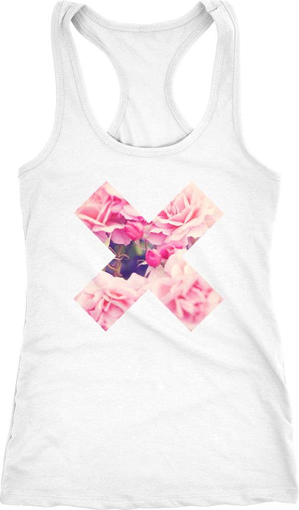 Damen Tank-TopX Aufdruck Pustblume Ananas Galaxy Blumen Rosen Flower Weltall Palmen Neverless rose XL