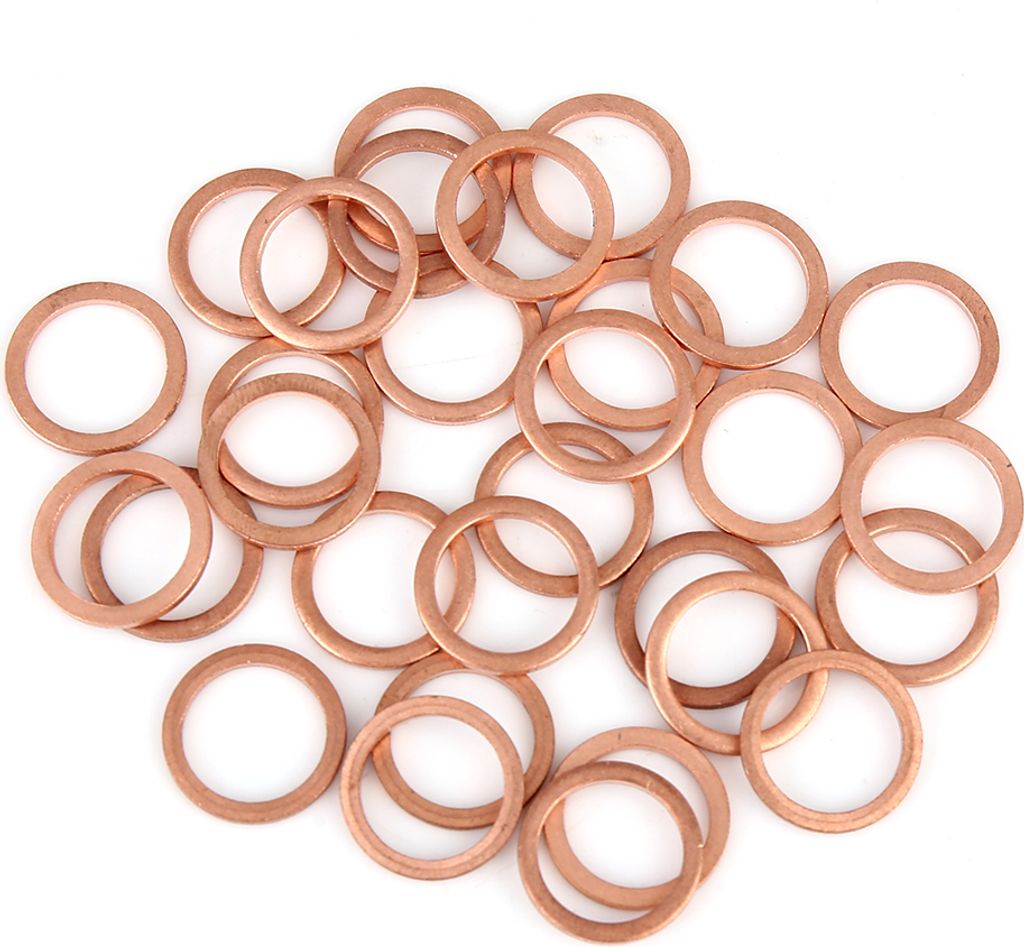 30stk.Kupferscheibe Flachdichtungsring Flache Kupferdichtringe Kupfer Dichtungssatz Unterlegscheiben 12x16x1.5mm