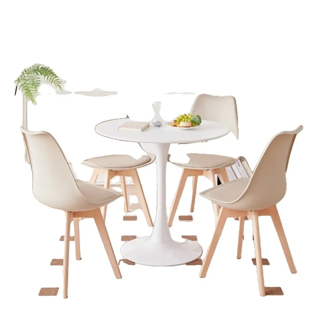 Table à Manger Ronde Beige pour Cuisine et Petit Salon Scandinave