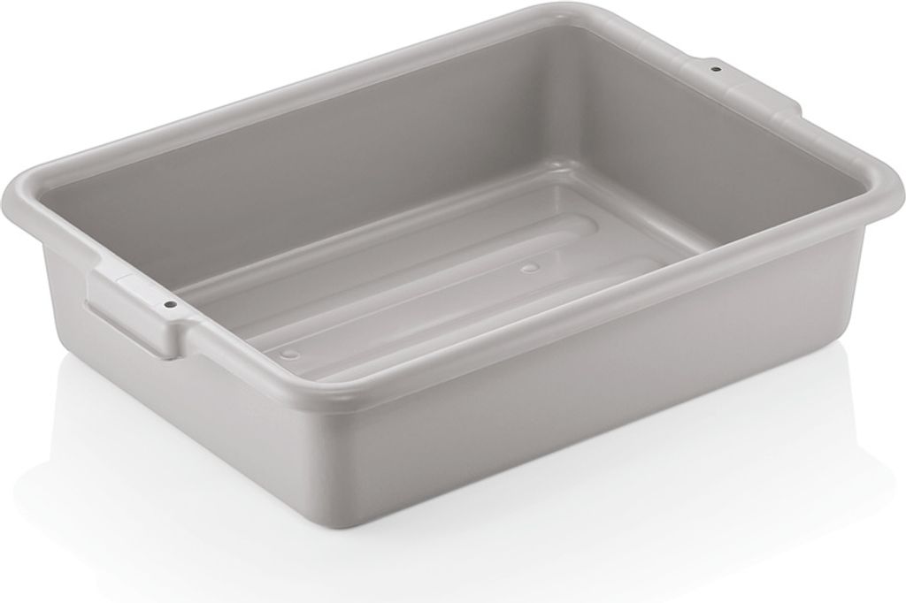 10x Geschirrwanne mit Griffmulden, 54 x 39,5 x 12,5 cm, grau, Polypropylen