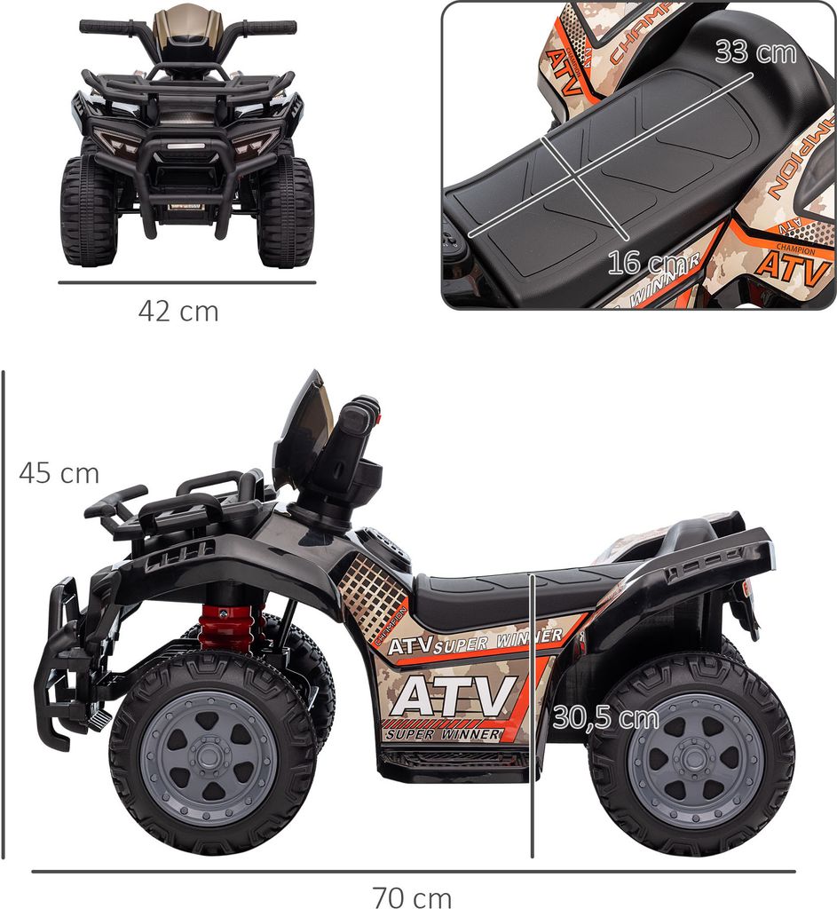 Homcom HOMCOM Electroquad 6V batéria elektrického Obrázok produktu 3
