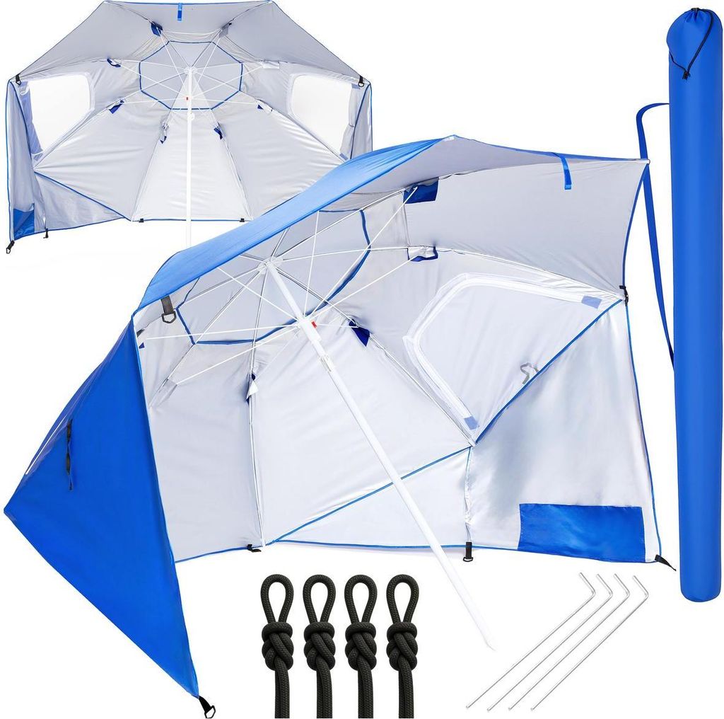 Duży parasol plażowy, ogrodowy, 3w1, składany parawan z Zdjęcie produktu 