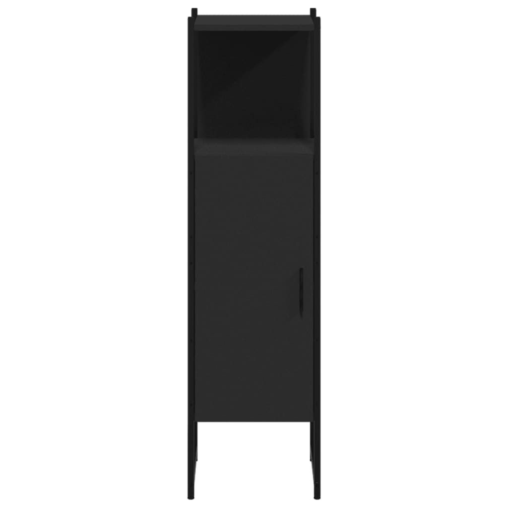 vidaXL Badschrank Schwarz 33x33x120,5 cm Holzwerkstoff Produktbild 5