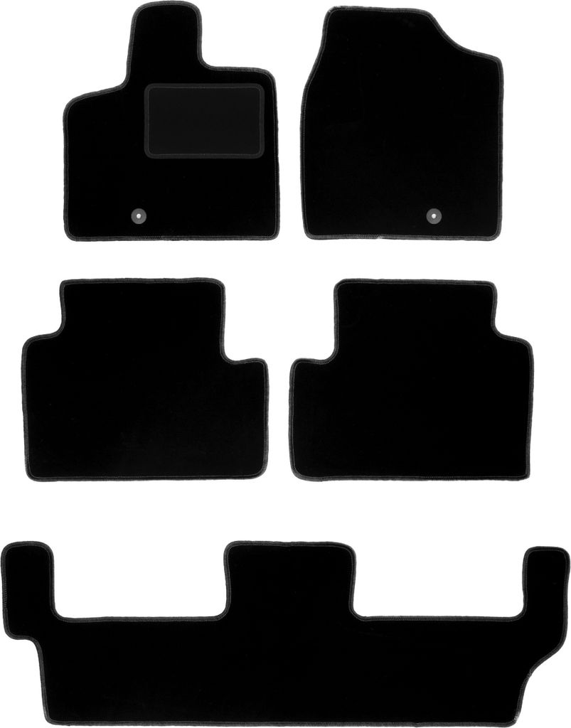Schwarze Velours-Fußmatten für: Chrysler Town&Country IV 7-Sitzer (2008-2016)