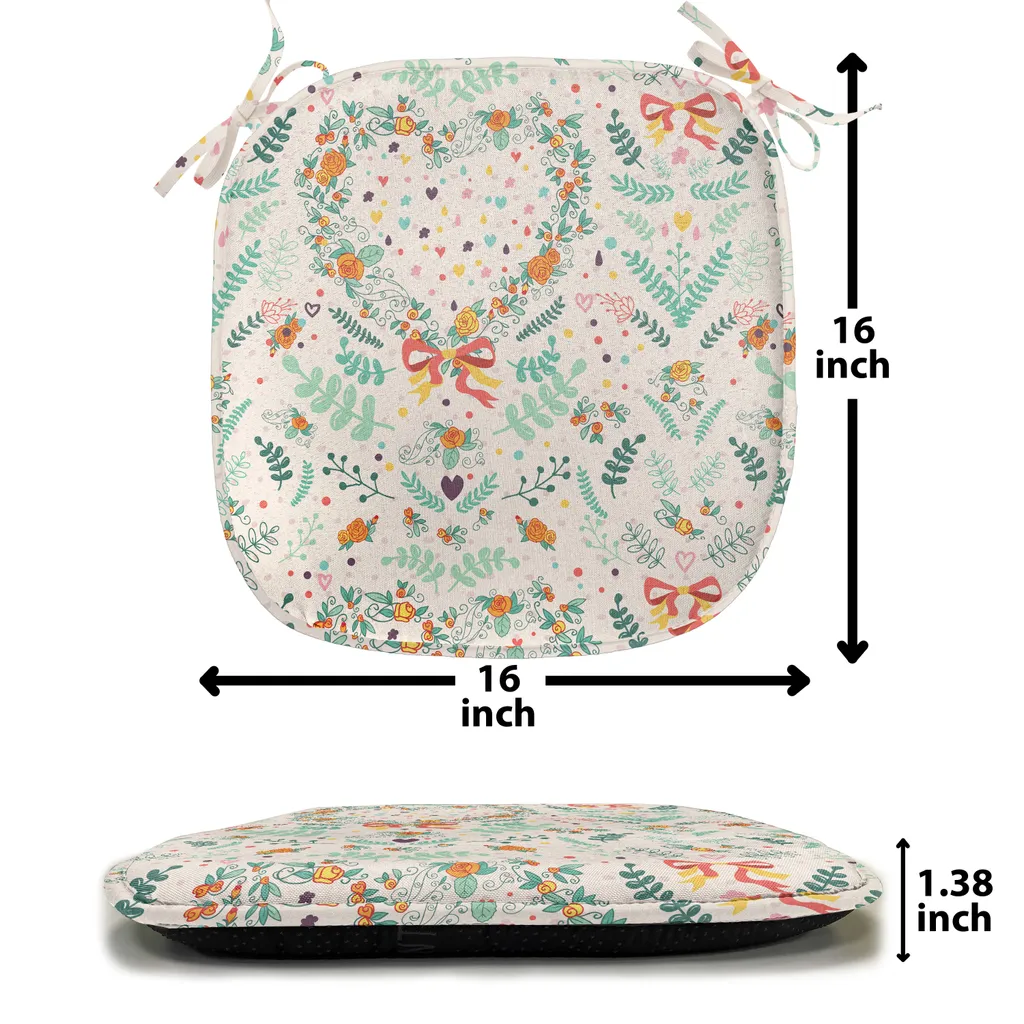 Coussin de Chaise Imperméable Lot de 4 avec Sangles Shabby Flora - 2