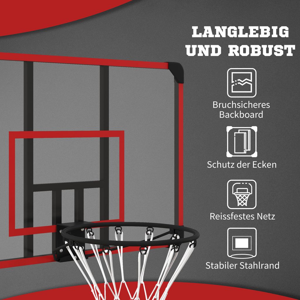 Panier de Basketball Mural avec Panneau d 66,5cm et Jante 32,5cm, Pour Panier de Basketball Mural avec Panneau d 66,5cm et Jante 32,5cm, Pour