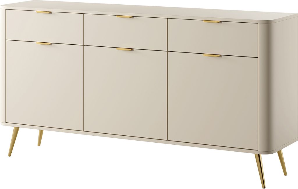 Selsey Oval - Sideboard Kombikommode mit drei Schubladen, Produktbild 