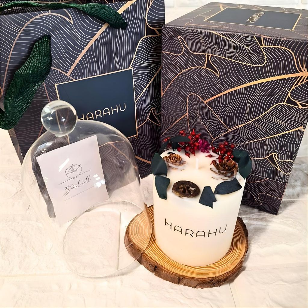 Elegante Duftkerze mit Glasdeckel - Weiß KP39869