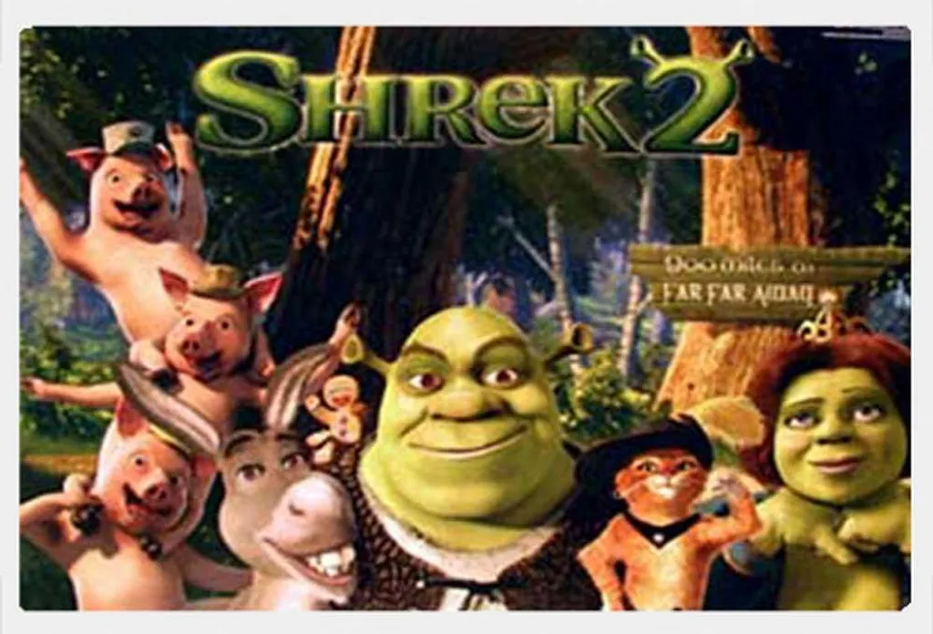 Affiche encadrée Shrek 2 Forest sous verre acrylique et cadre blanc MDF