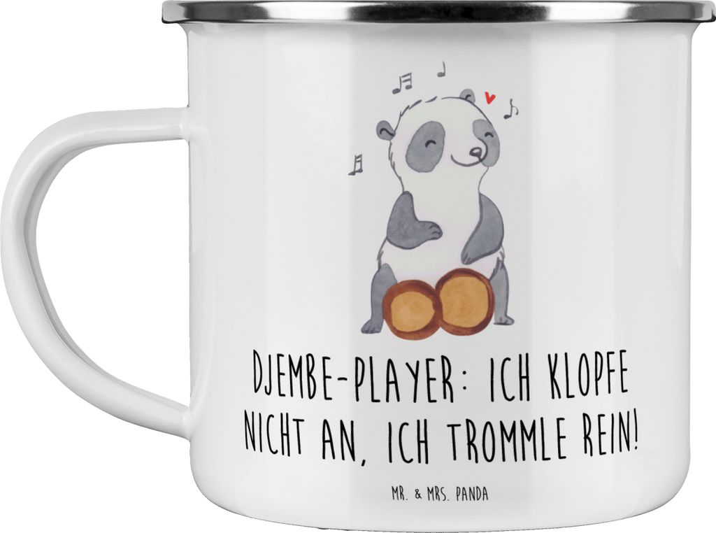 Mr. & Mrs. Panda Teetasse Djembe Rhythmus - Weiß - Geschenk, Lernen, Musik, Musizieren, Trommelkreis, Pott, emaillebecher, Trommel, Teebecher, afr...