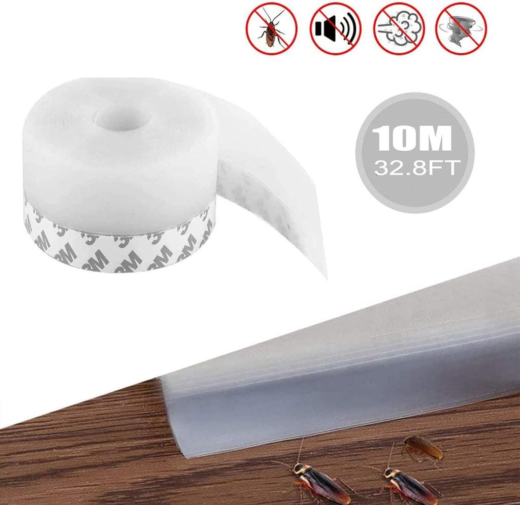 Siliconen Türdichtungsstreifen Zugdichtstreifen Türbodendichtung Transparent - 10M x 35mm