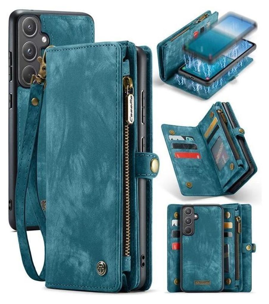 Caseme Samsung Hülle mit Zipper 2in1 Samsung A57 5G-Blau Produktbild 