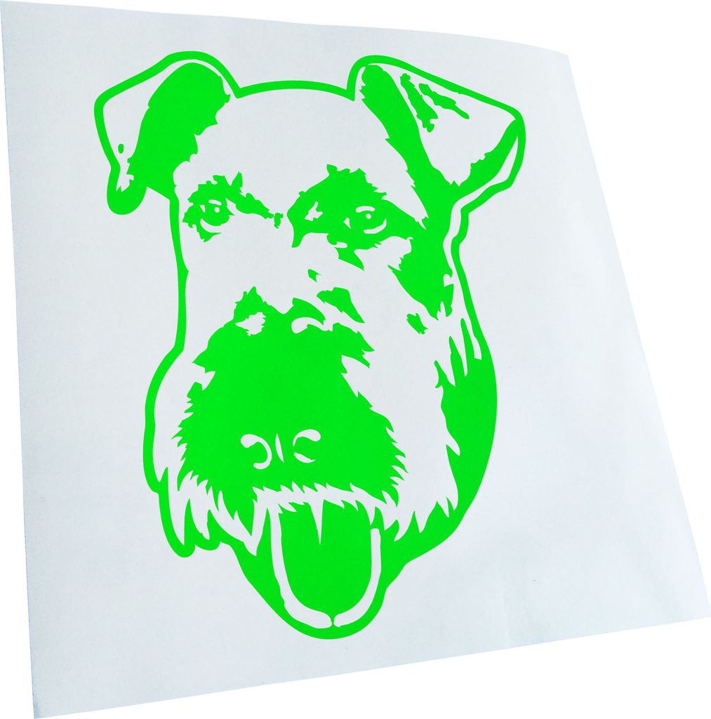 Kiwistar - Autoaufkleber - Airedale Terrier Hund - Neongrün - 40x33cm - Aufkleber für Auto, Laptop, Fahrrad, LKW, Motorrad mehrfarbig JDM Decal R...