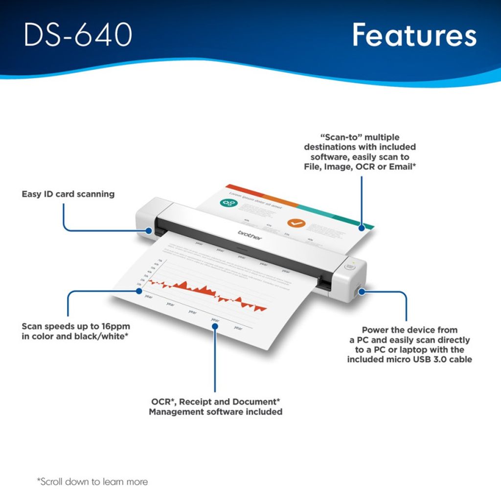 Brother DSmobile DS-640 mobiele USB 3.0 enkele vel Produktbild 6