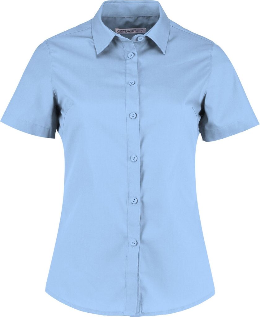 Kustom Kit - Hemd für Damen kurzärmlig BC5323 (46 DE) (Hellblau)