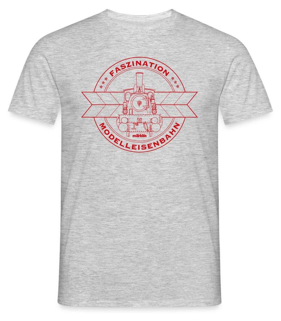 Spreadshirt Märklin Faszination Modelleisenbahn Männer T-Shirt, XL, Grau meliert
