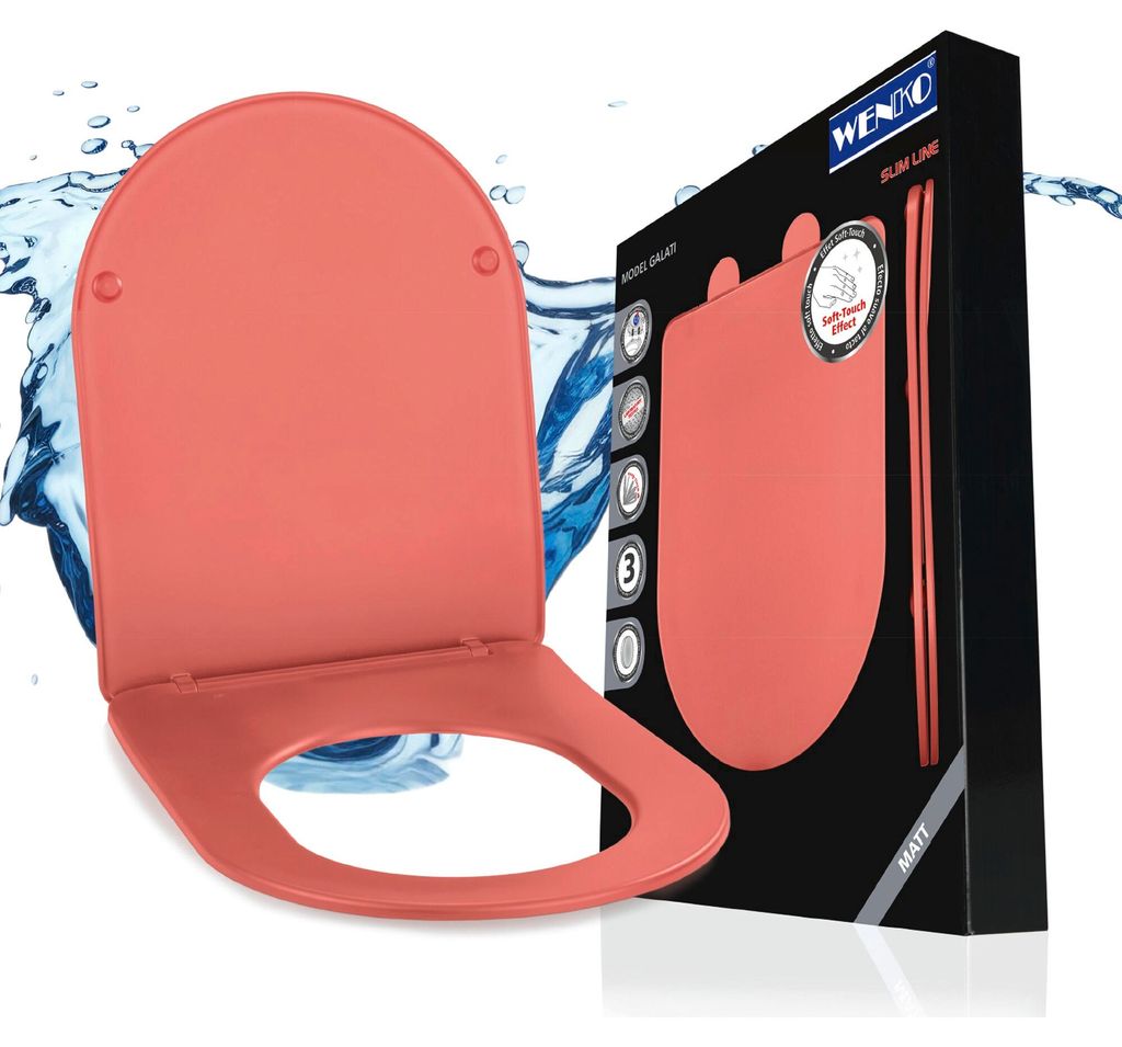 WENKO WC-Sitz Mod. Galati Coral matt, aus Duroplast, Produktbild 