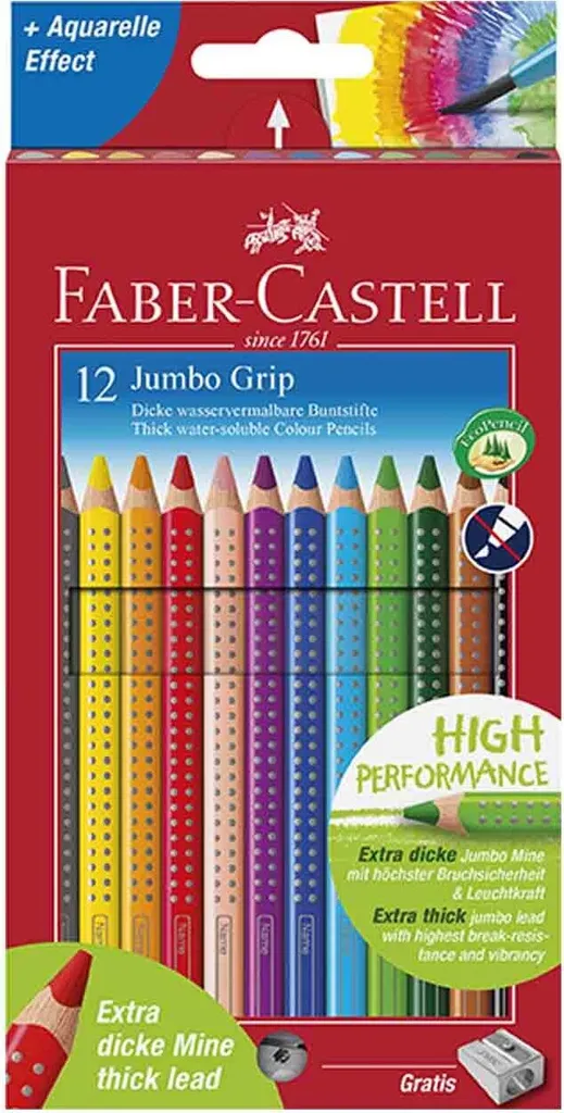 Design Ergonomico Faber-Castell Jumbo Grip 12 Pezzi | Comfort Totale - 16