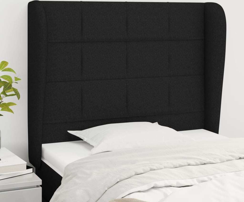 Maison Exclusive - Kopfteil mit Ohren Schwarz 83x23x118/128 cm Stoff