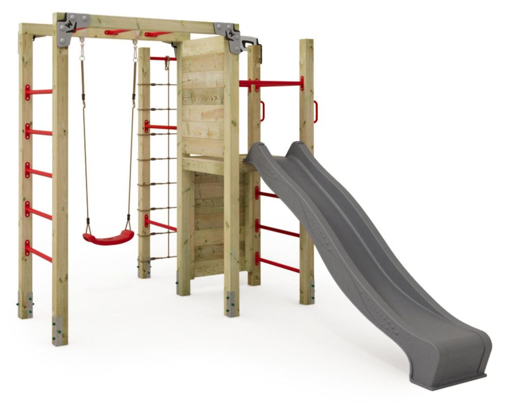 Klettergerüst Wickey FIT Cross 872 mit Rutsche und Schaukel in Anthrazit