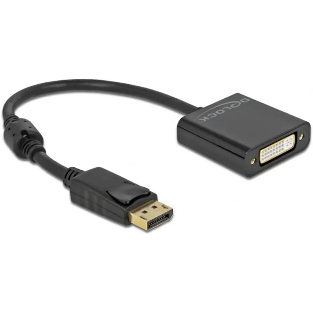 Adaptateur DP 1.2 vers DVI 4K Actif Delock - Résolution Ultra HD Noire