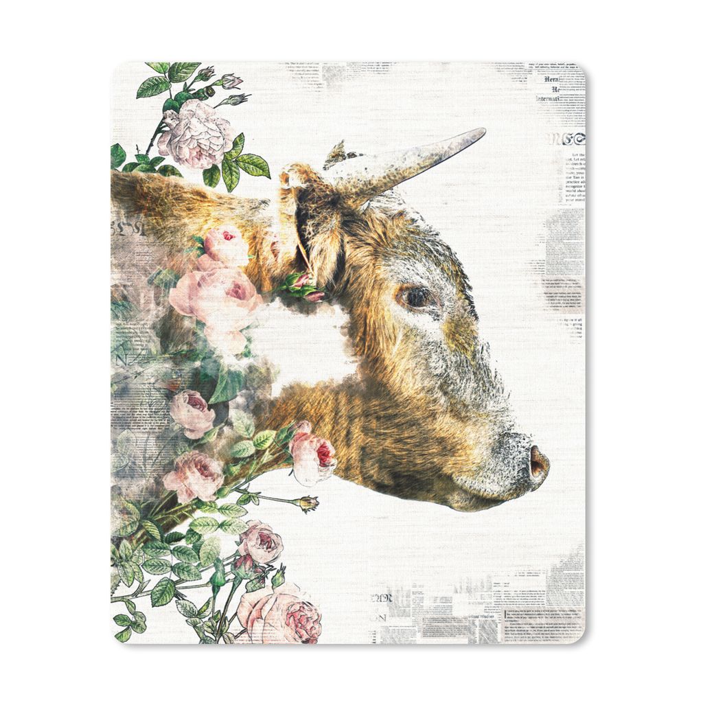 MuchoWow® Mauspad Mousepad Scottish Highlander - Blumen - Produktbild 