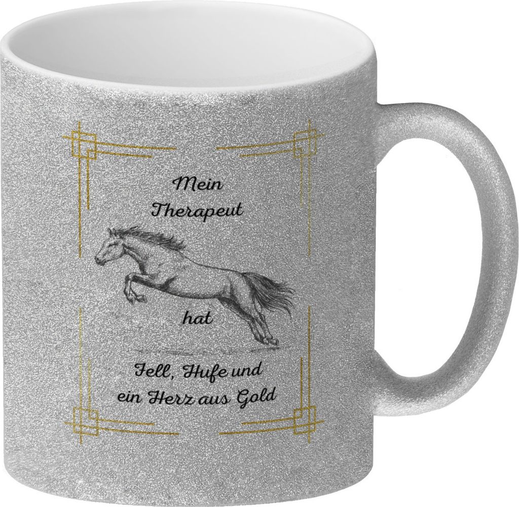Pferd Glitzer-Kaffeebecher eine bunte Tasse für Tierliebhaber