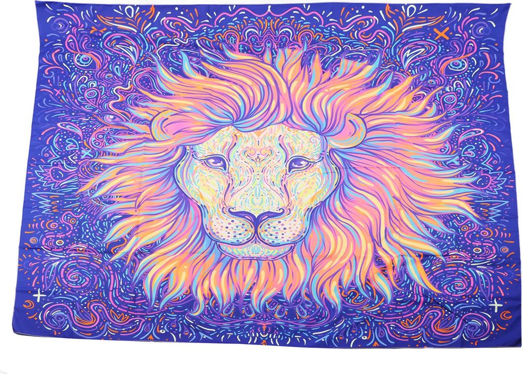 Schwarzlicht-Wandteppich im Tierstil, weich, hautfreundlich, leuchtet im Dunkeln, UV-reaktiv, für Schlafzimmer, Party, Büro, 230 x 180 cm