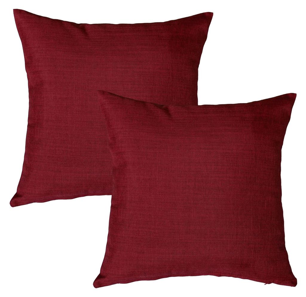 Kissenbezug 2er Set bordeaux 50x50 cm Struktur Leinenoptik Produktbild 