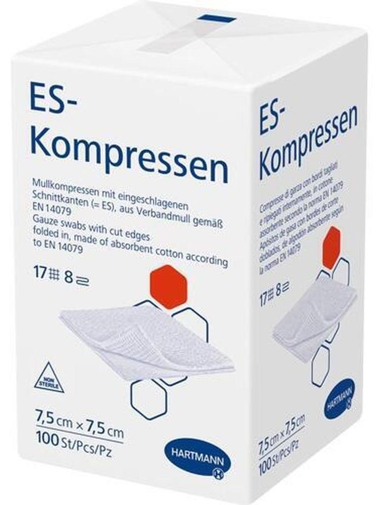 Hartmann ES-kompressen, niet-steriel, 8-laags, 100 stuks, Productafbeelding 