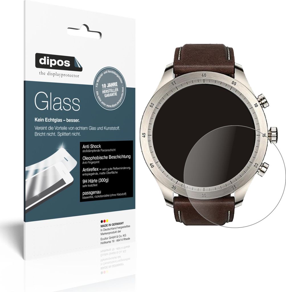 2x Schutzfolie für Zepp Z Smartwatch matt - Anti-Shock 9H Folie dipos Glass Kunststoffglas