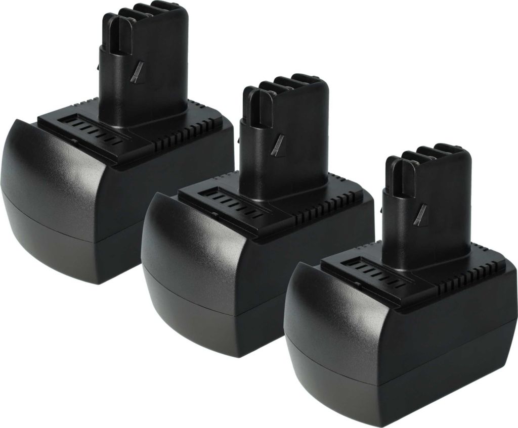 vhbw 3x Akku kompatibel mit Metabo BZ 12 SP, SSP 12, BSZ 12 Impuls, BSZ 12 Premium, BS 12 SP, BSZ 12, ULA9.6-18 Werkzeug (1500 mAh, NiMH, 12 V)