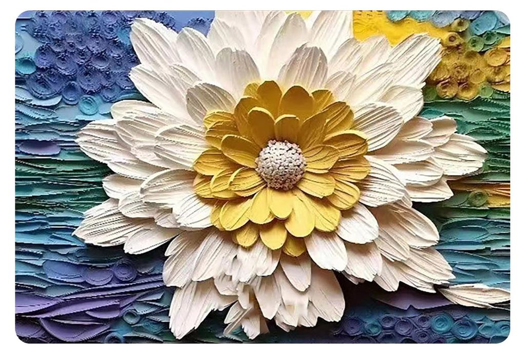 Fußmatte mit 3D-Visualeffekt, Blumenmuster, rutschfester Unterseite, geeignet für Wohnzimmer, Schlafzimmer, Flur, Eingangsbereich, Spielzimmer.