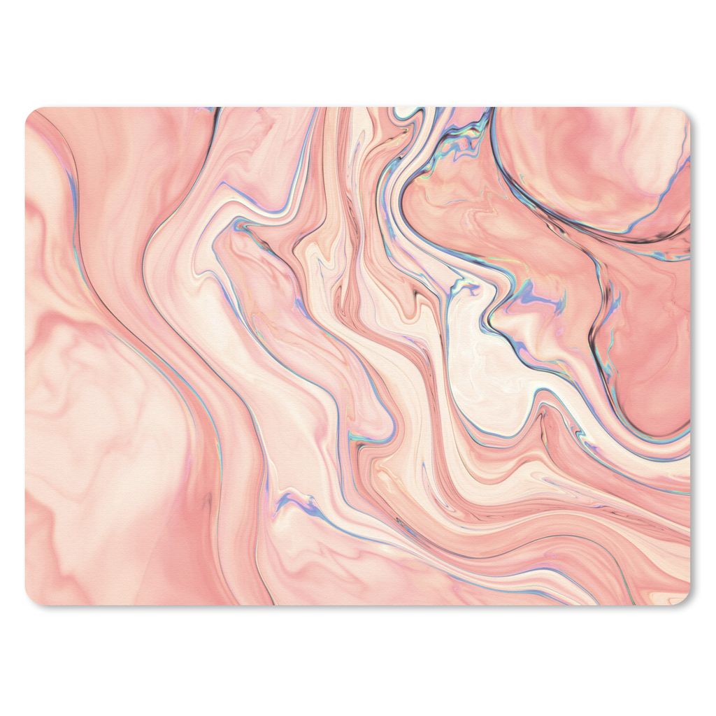 MuchoWow Mauspad Mousepad Marmor - Pastell - Rosa - Blau - Marmoroptik - Abstrakt 40x30 cm - Mousepads - Maus Mat - Pad - Mausunterlage - Anti Ru...