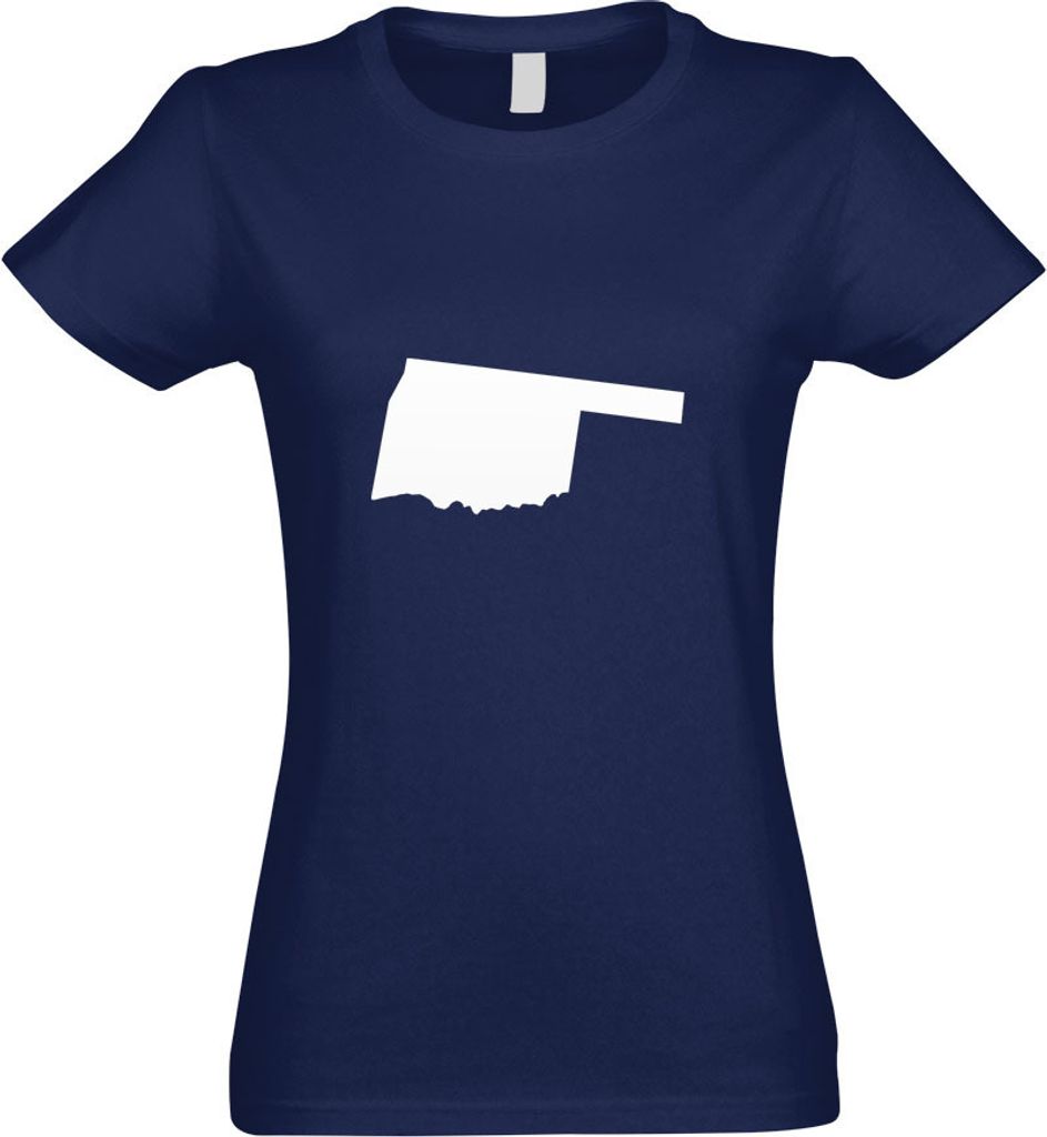 Kiwistar - T-Shirt tailliert - Damen - Navy - USA - Bundesstaat - Oklahoma - mit Motiv Bedruckt - Funshirt Design - Sport - Freizeit - Damen - M