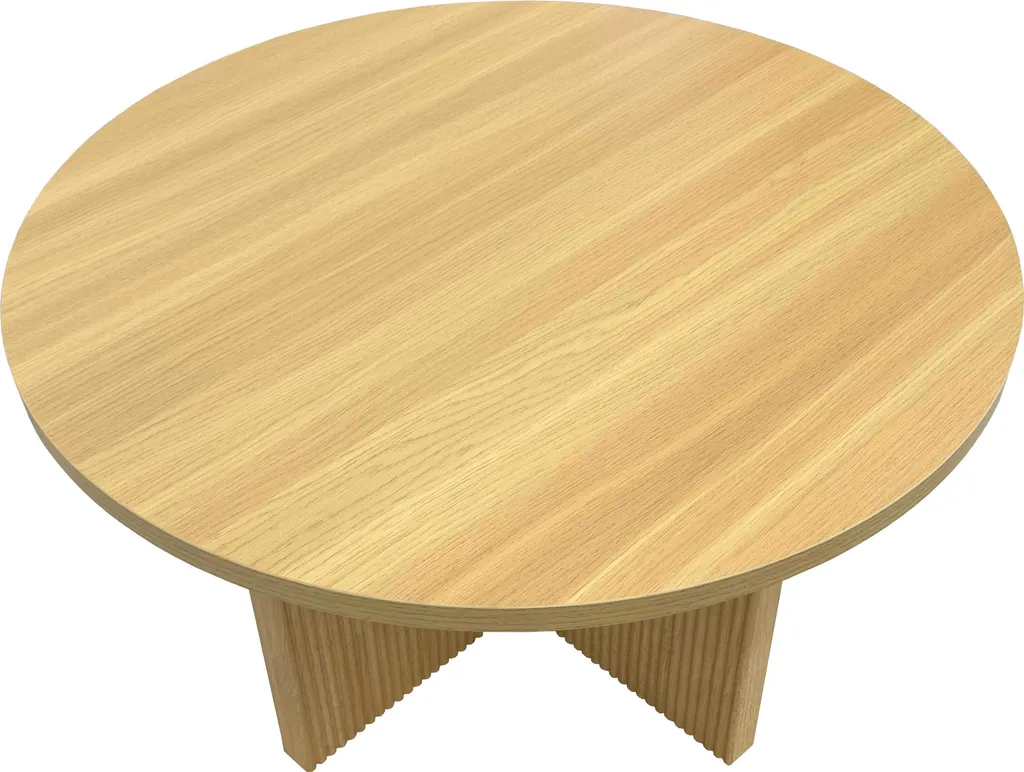 Table basse bois clair 80 cm style scandinave avec pieds compas chic