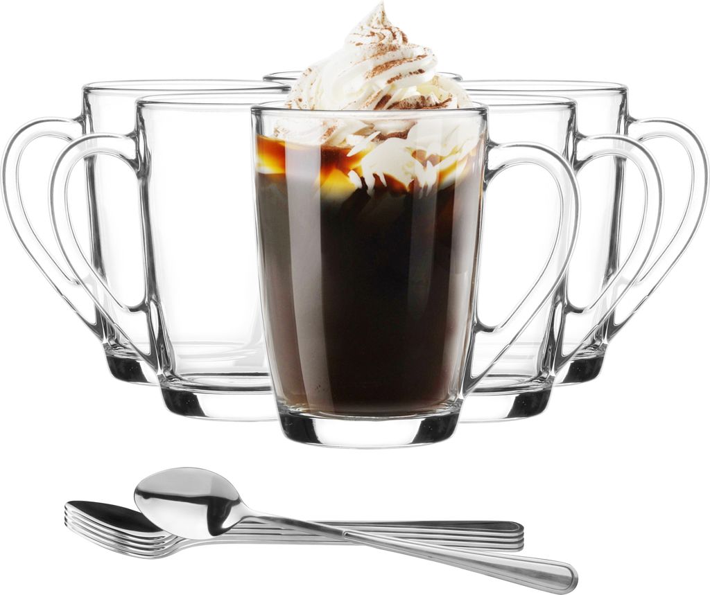 GLASMARK® Glasbecher 6-Set 300 ml mit 6 Langlöffel Große Produktbild 