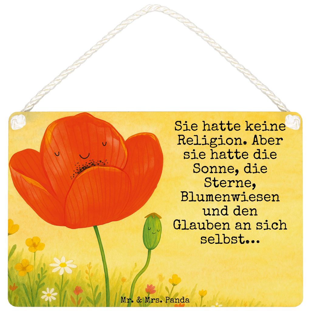 Mr. & Mrs. Panda holzbild Blume Mohnblume Design DIN A4 - Weiß - Geschenk, kleine aufmerksamkeit, Türschild, Motivation, Schild, Garten, Religion...